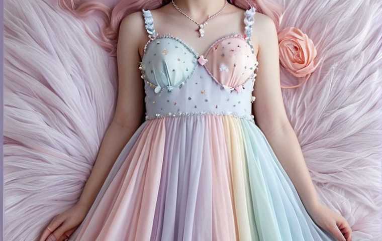 **

"A flowing pastel dress inspired by Little Twin Stars, soft colors, romantic and innocent aesthetic, paired with delicate white or silver accessories. Focus on the dress and accessories, emphasizing the dreamy pastel color palette."

**